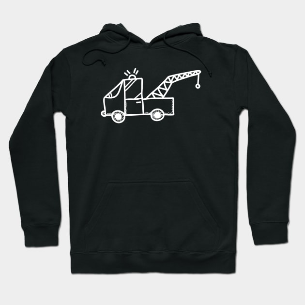 Tow Truck Hand Drawn Hoodie by KC Happy Shop